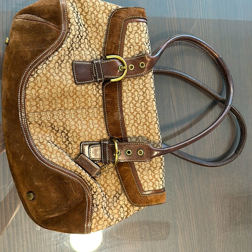 Genuine Coach mini signature “C” soho flap